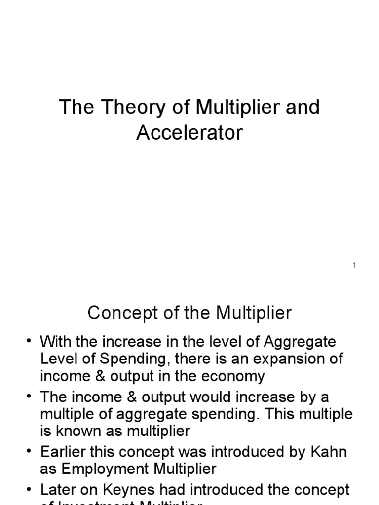 Theories of Multiplier, Accelerator and Business Cycles PDF Fiscal