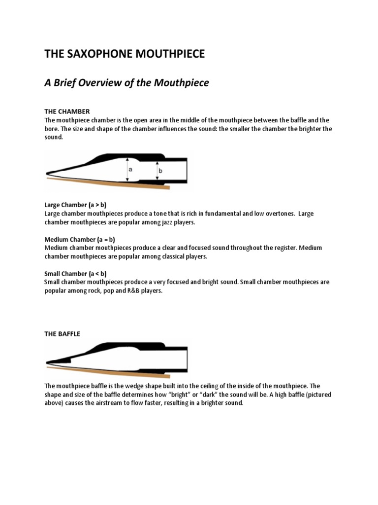 The Saxophone Mouthpiece Saxophone Elementary Organology