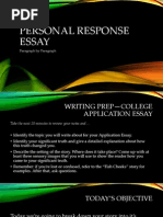 Personal Response Essay Paragraphs