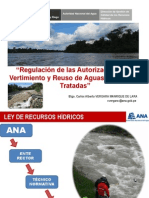 Regulación de Las Autorizaciones de Vertimiento y Reuso de Aguas Residuales Tratadas