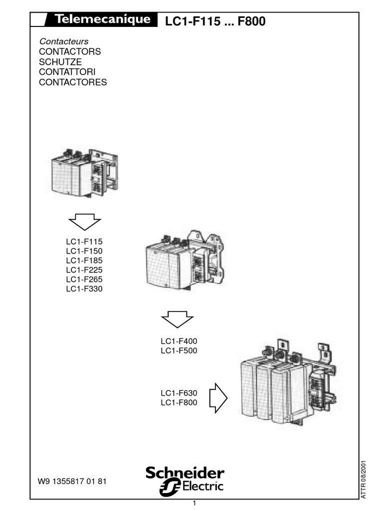 Spécifications des Contacteurs LC1 | PDF | Technologie et ingénierie