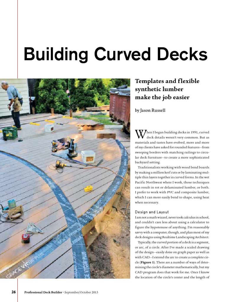 Building Curved Decks: Templates and Flexible Synthetic Lumber Make The ...