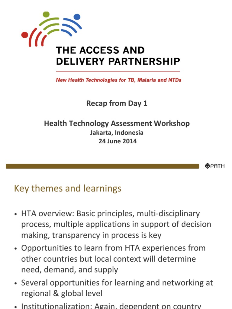 Health Technology Assessment Workshop Recap | PDF