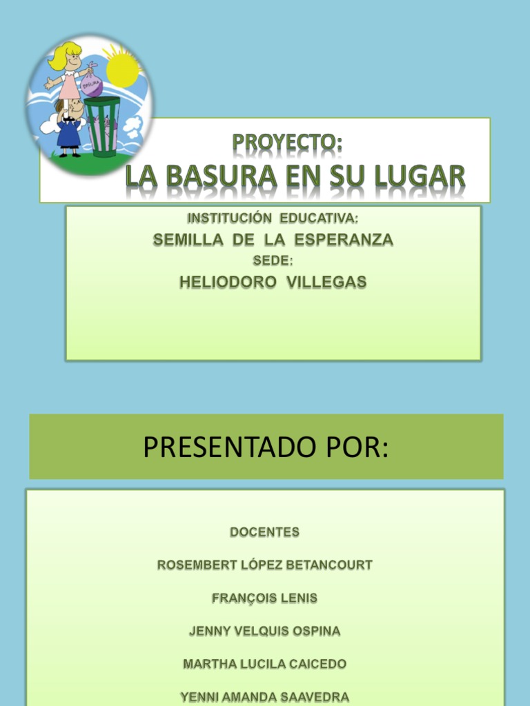 Proyecto de Recolección de Basura Escolar | PDF | Residuos | Contaminación