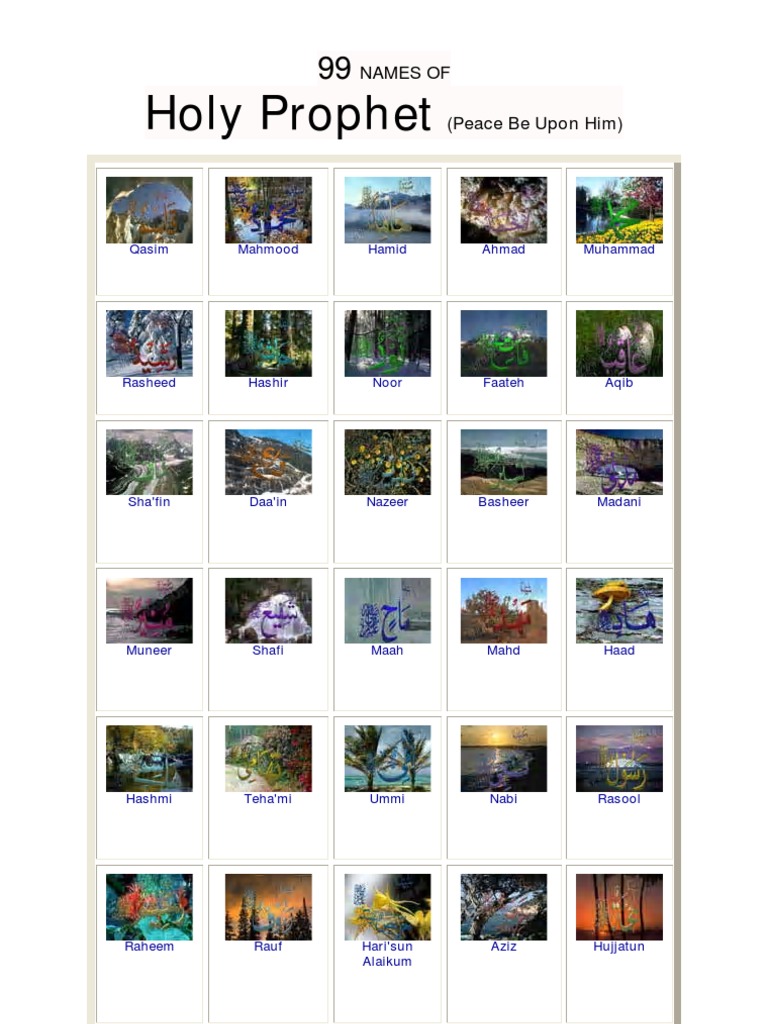 Names of Prophet PDF Prophets And Messengers In Islam Islamic
