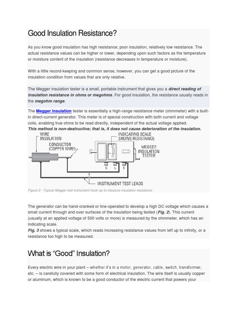 Understanding Insulation Resistance Testing | PDF | Electrical ...