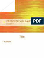 Presentation Name: Description