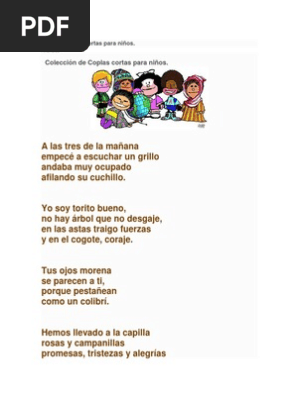 Coplas Y Rimas Cortas Para Ninos