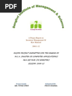 A Project Report On Inventory Management of Raw Material 20011-12