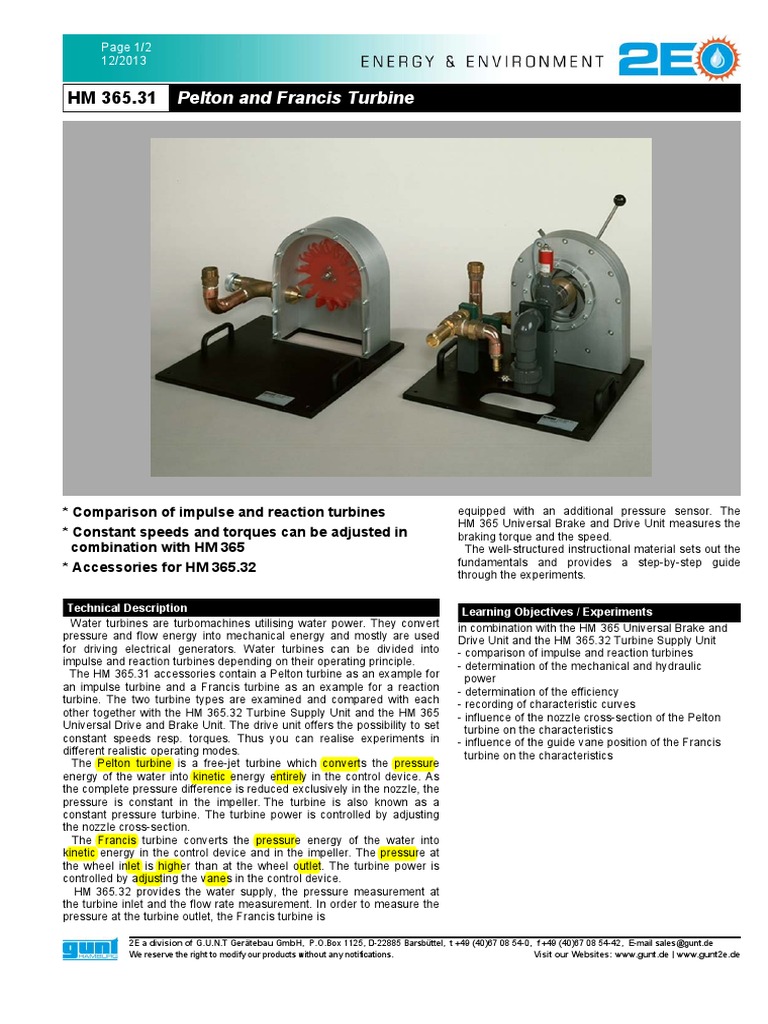 Pelton vs Francis Turbine Turbomachinery