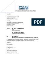 Metro Pacific Investments Corporation: Philippine Stock Exchange