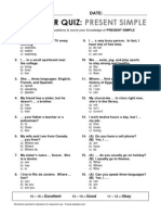 Esl Topics Quiz Present Simple