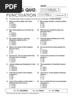 Esl Topics Quiz Punctuation