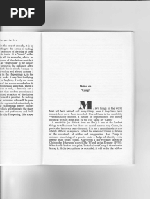 Notes On Camp Susan Sontag