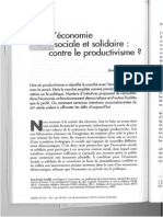 L'Économie Sociale Et Solidaire Contre Le Productivisme