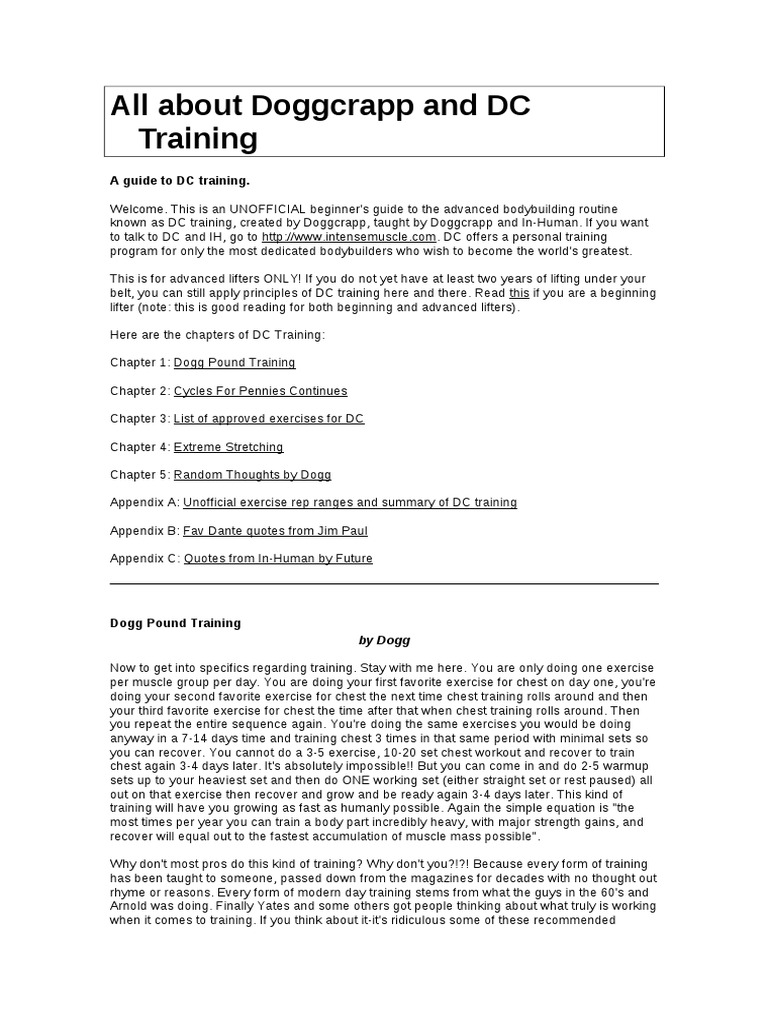 All About Doggcrapp and DC Training PDF Physical Exercise Recreation