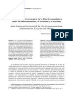 Alain Badiou y El Recomienzo de La Idea de Comunismo