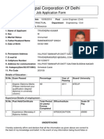 Municipal Corporation of Delhi: Job Application Form