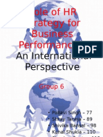 Role of HR Strategy For Business Performance - An International Perspectibe