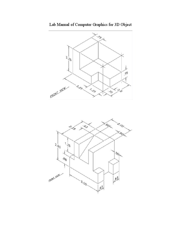 Lab Manual of Computer Graphics For 3D Object | PDF | 3 D Computer ...