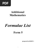 SPM Add Maths Formula List Form5