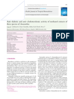 2) AntiGÇôdiabetic and AntiGÇôcholesterolemic Activity of Methanol Extracts of Three Species of Amaranthus