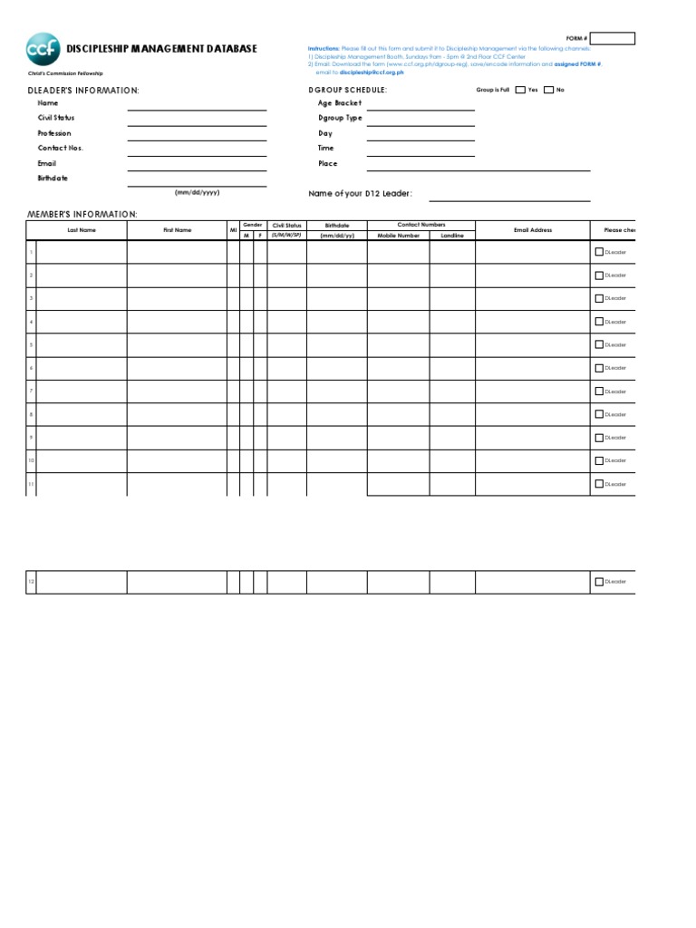 Dgroup Registration Form | PDF | Career & Growth