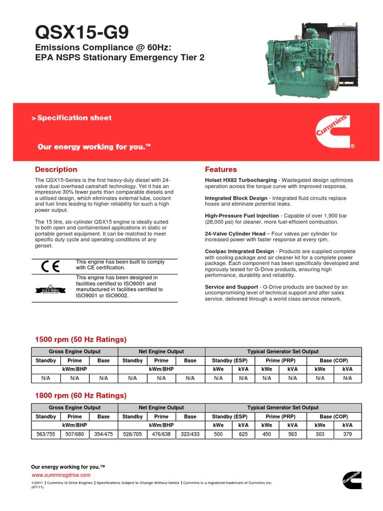 QSX15 G9 PDF Diesel Engine Engines
