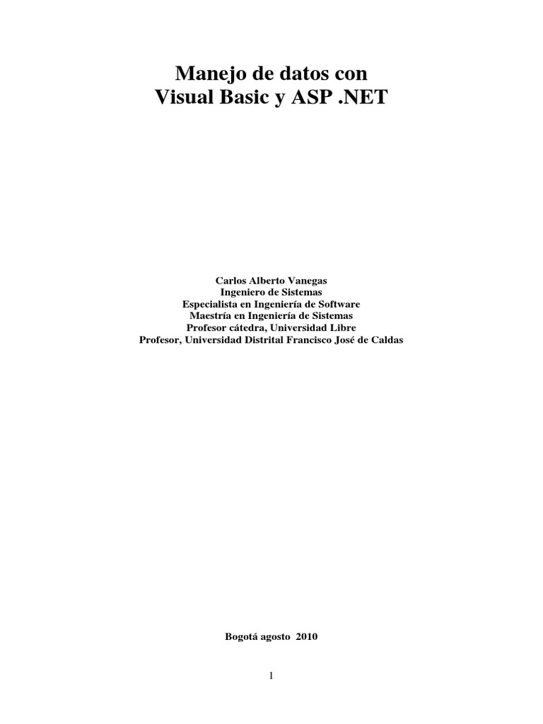 Manejo de Datos en VB.NET y ASP.NET | PDF | .NET Framework | Ingeniería ...