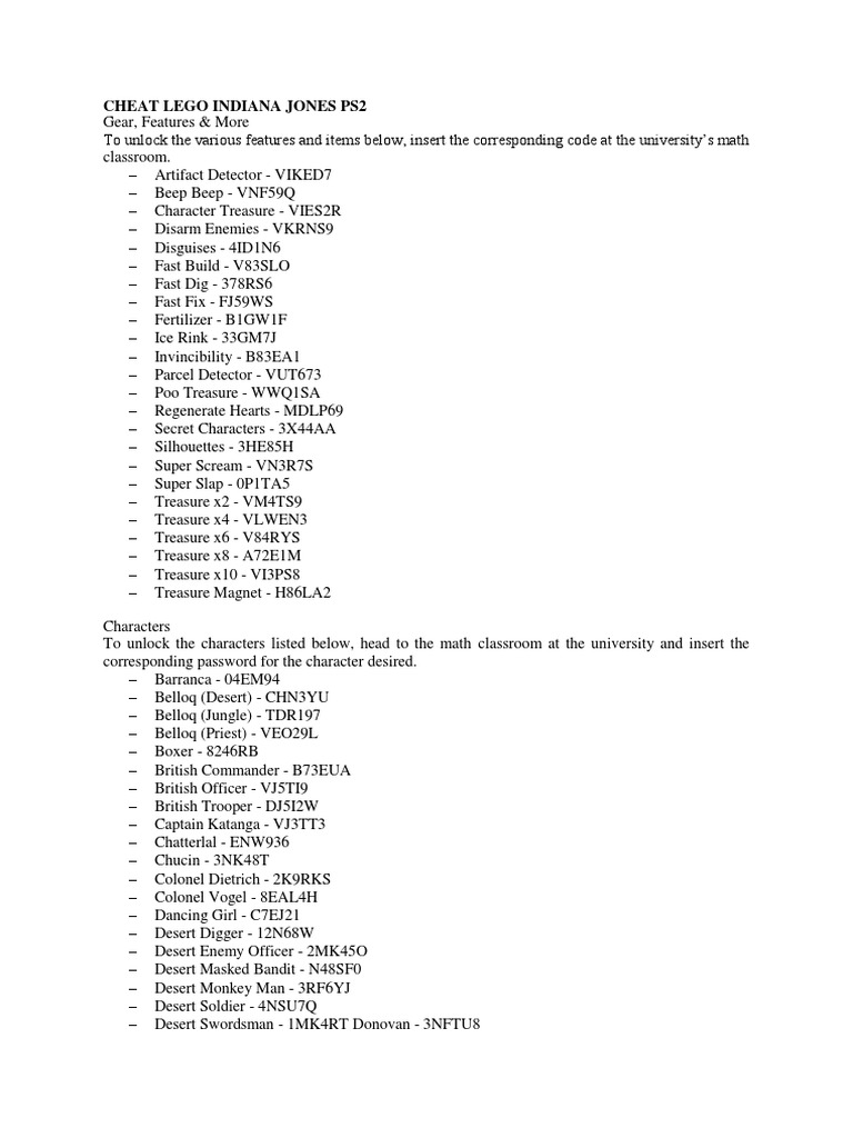 PS2 Cheat Codes: Lego Batman, PDF, Batman