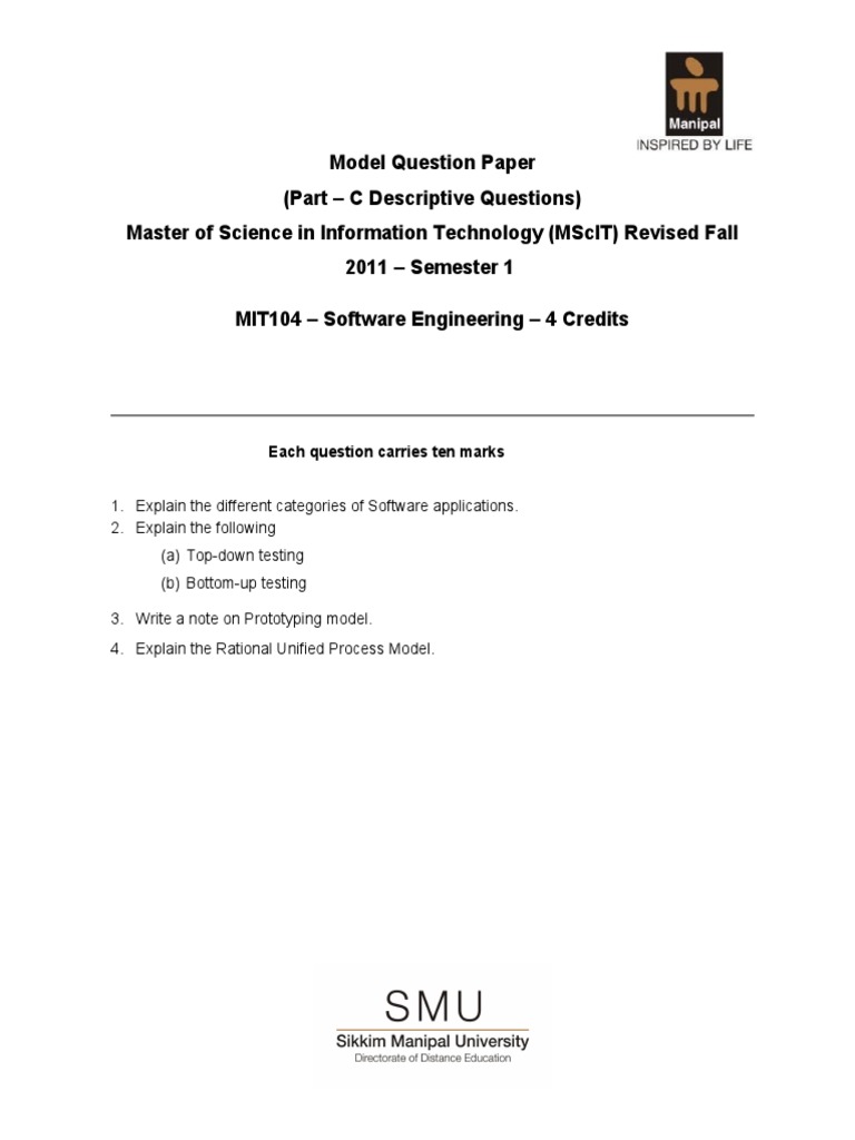 MIT104 Software Engineering | PDF | Technology & Engineering