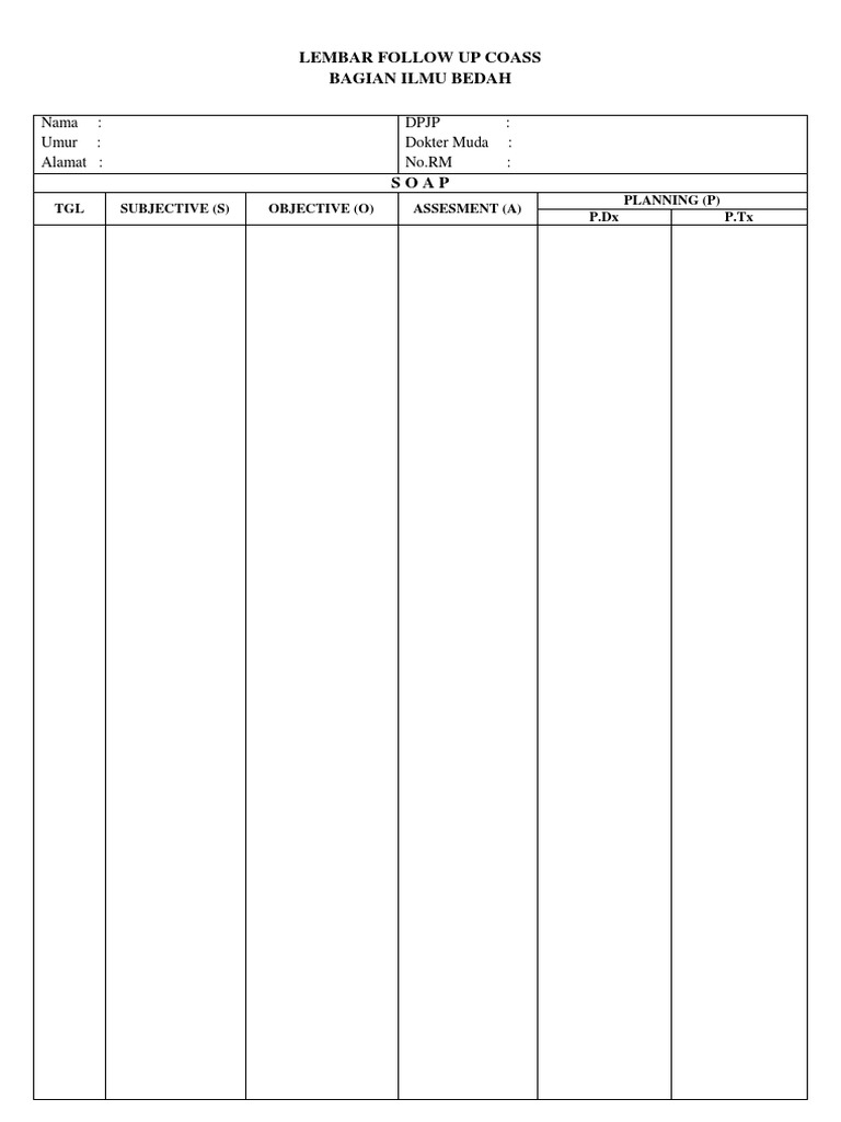 Follow-Up Form for Surgical Patients | PDF