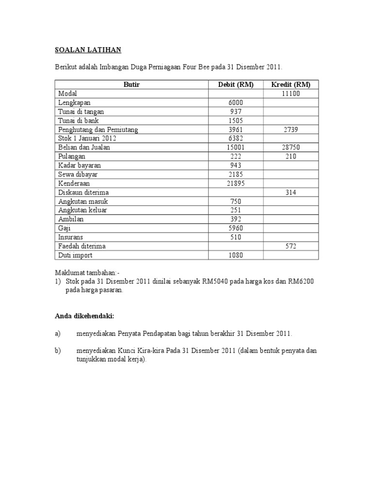 Akaun Soalan T4 Imbangan Duga Pdf