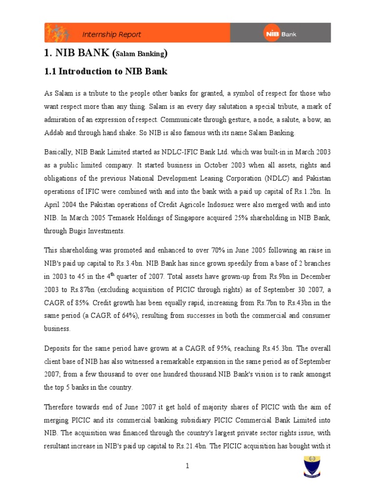 NIB Bank PDF Banks Cheque