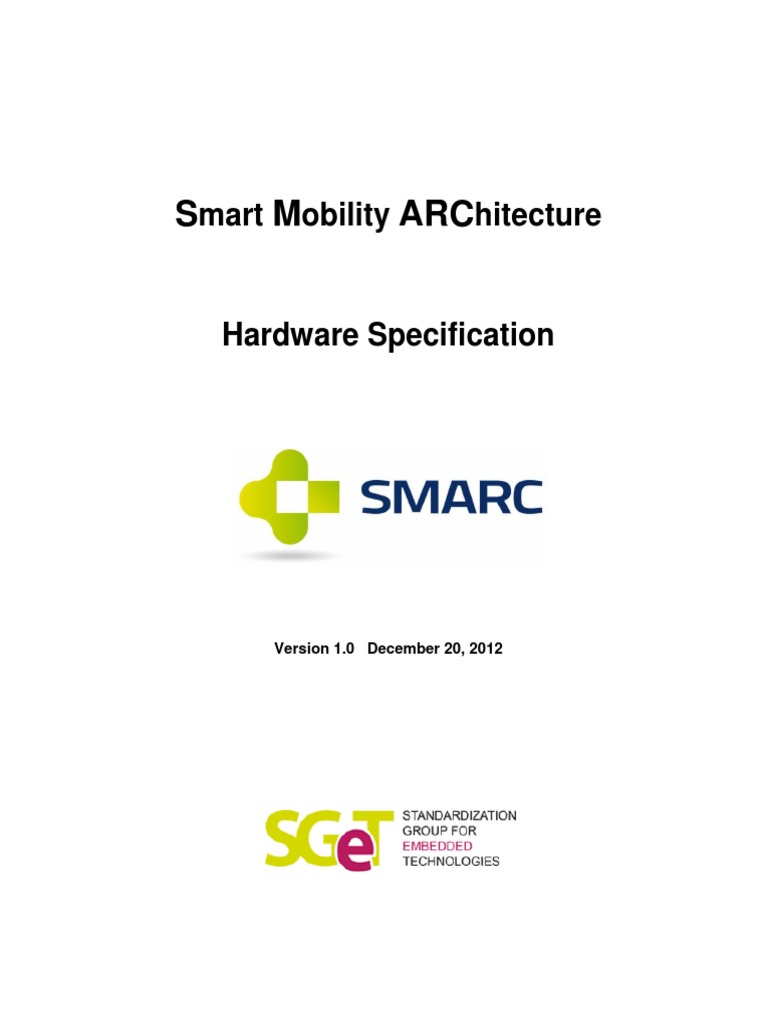 SMARC Hardware Specification V1p0 | PDF | Hdmi | Usb