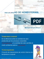 Clase 5. Necesidad de Homeotermia