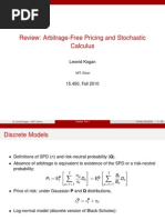 Review: Arbitrage-Free Pricing and Stochastic Calculus: Leonid Kogan