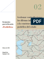 Roland Paris y Timothy D. Sisk, Gestionar Contradicciones - Los Dilemas Inherentes a La Construcción Posbélica Del Estado