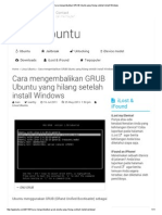 Cara Mengembalikan GRUB Ubuntu Yang Hilang Setelah Install Windows