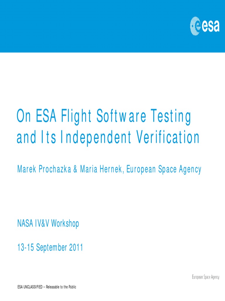 On ESA Flight Software Testing and Its Independent Verification | PDF ...