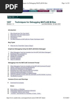 Techniques For Debugging MATLAB M-Files (1207)