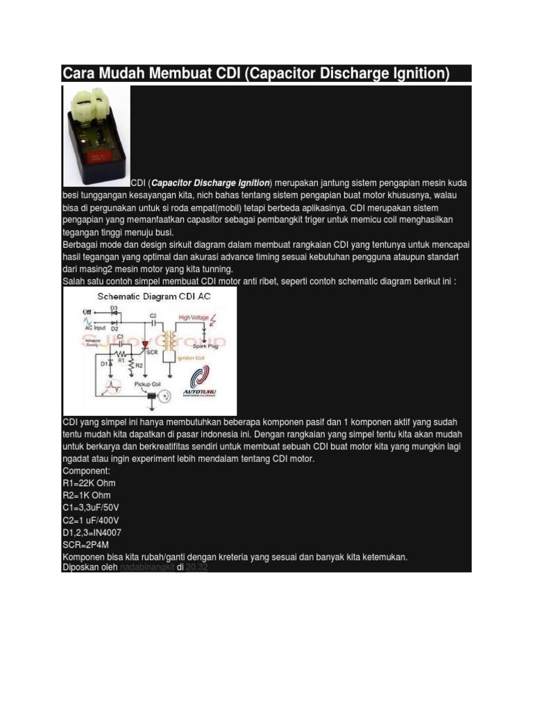 Skema dan Cara Membuat CDI Motor | PDF | Komputer