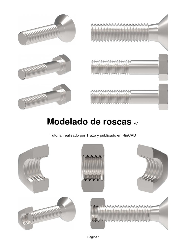 Modelado de roscas en AutoCAD | PDF | Tornillo | Triángulo
