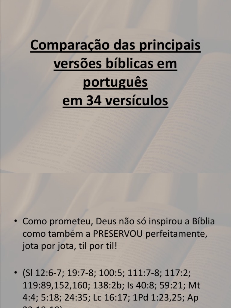 Comparação de Versões Da Biblia PDF Bíblia Salvação