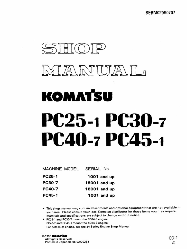 Komatsu 45 Forklift Service Manual