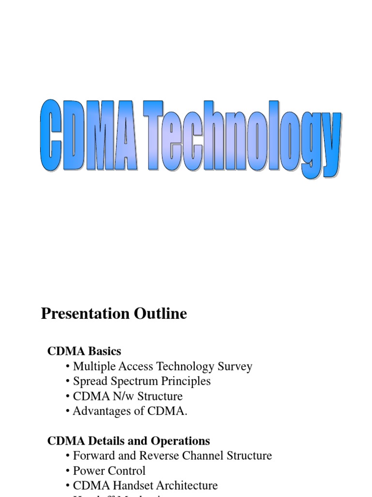 Understanding CDMA Technology Basics | PDF | Code Division Multiple ...