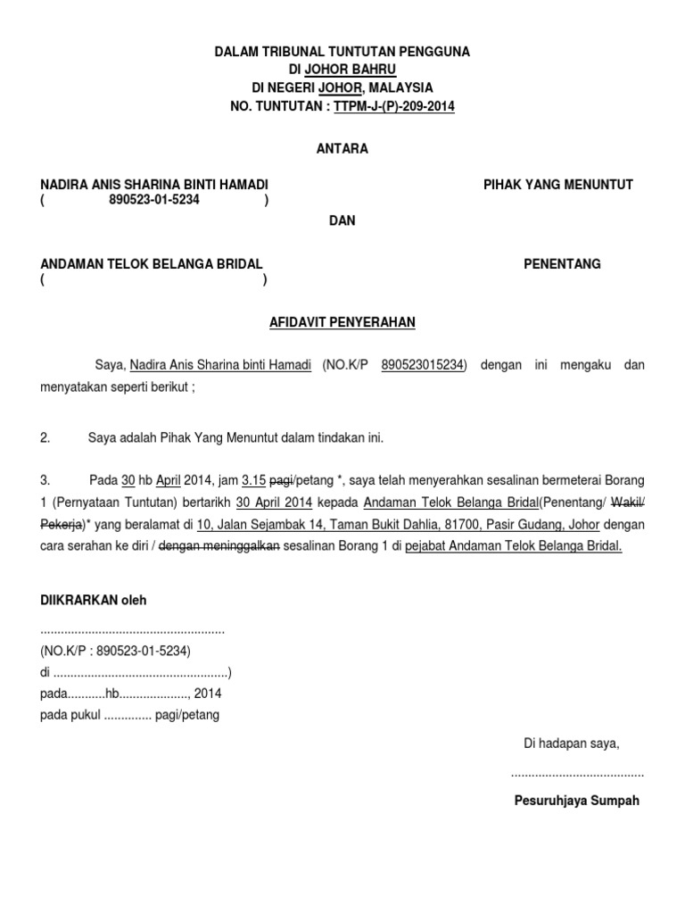 Borang Tribunal Pengguna Pdf