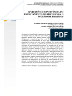 AMARAL, F. G. MASCHIO, A. - Aplicação e Importância Do Gerencimento de Riscos para o Sucesso de Projetos