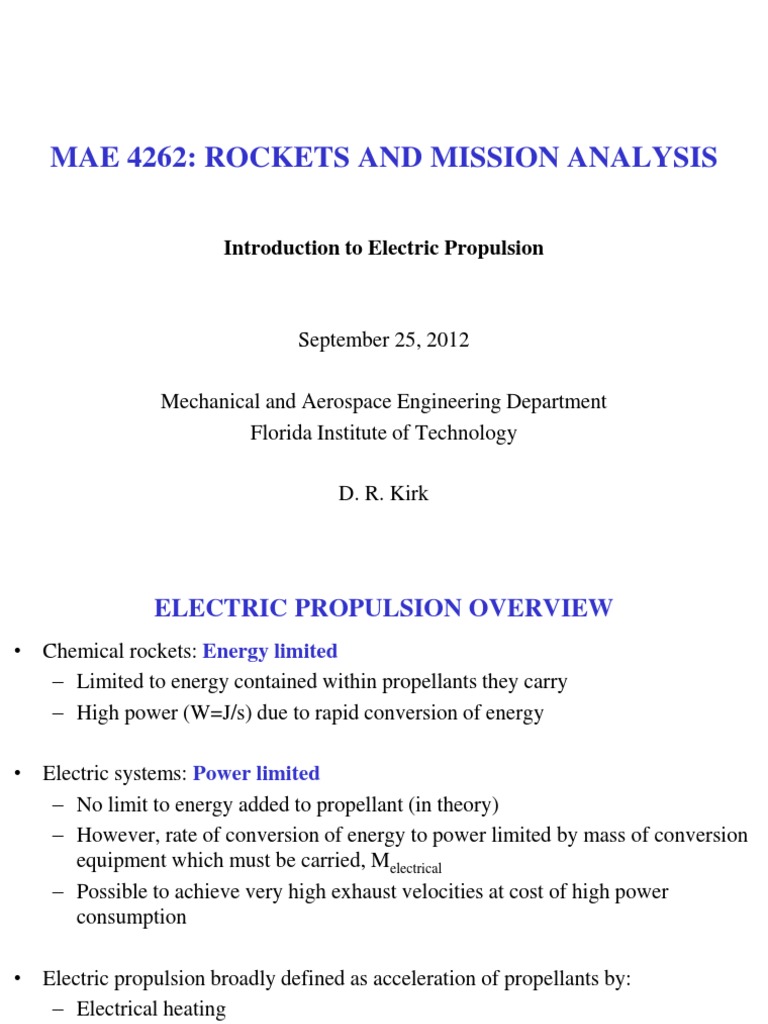 Electric Propulsion in Rocket Design | PDF | Spacecraft Propulsion ...
