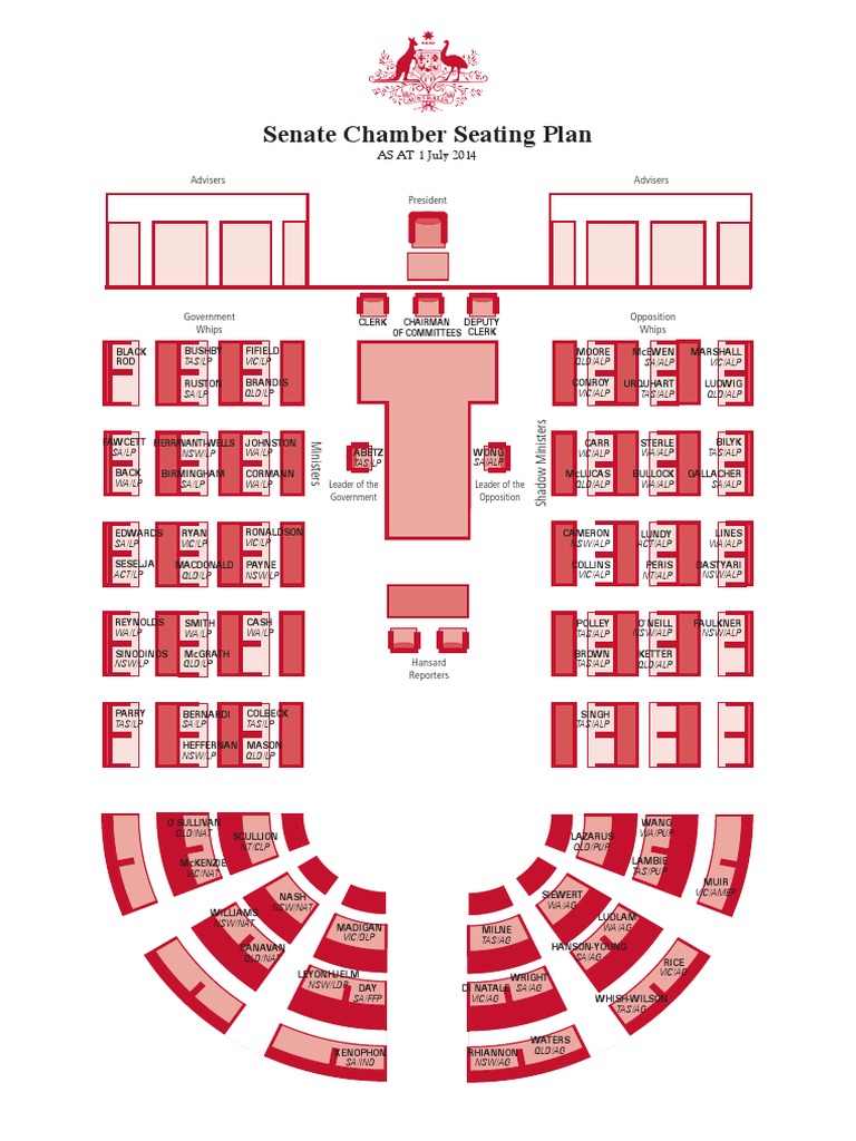 Senate Chamber Seating Plan 2014 | PDF | Travel | Art